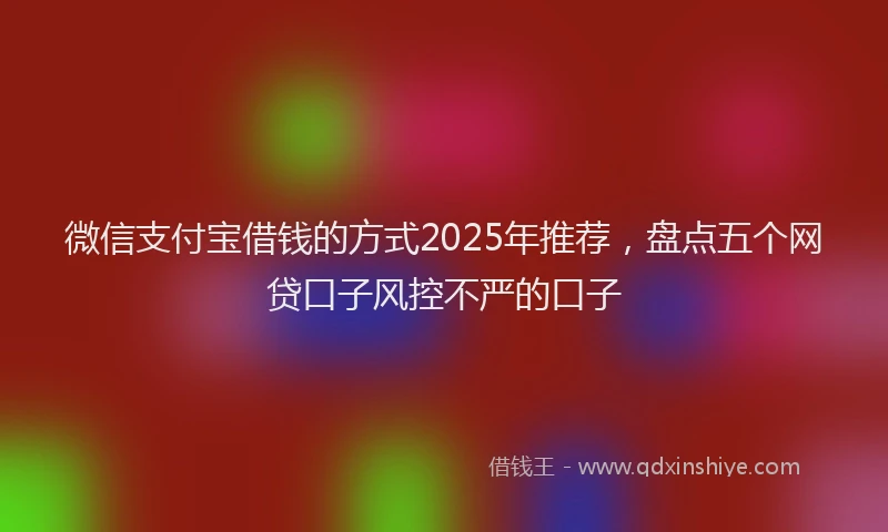 微信支付宝借钱的方式2025年推荐，盘点五个网贷口子风控不严的口子