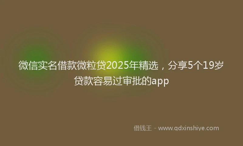 微信实名借款微粒贷2025年精选，分享5个19岁贷款容易过审批的app