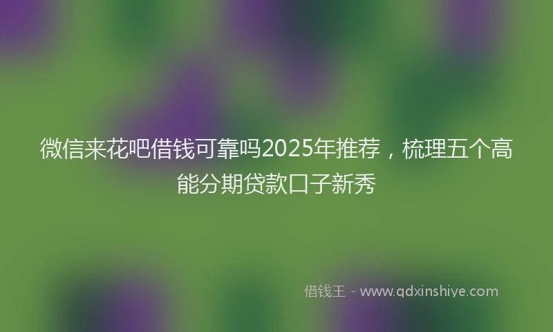 微信来花吧借钱可靠吗2025年推荐，梳理五个高能分期贷款口子新秀