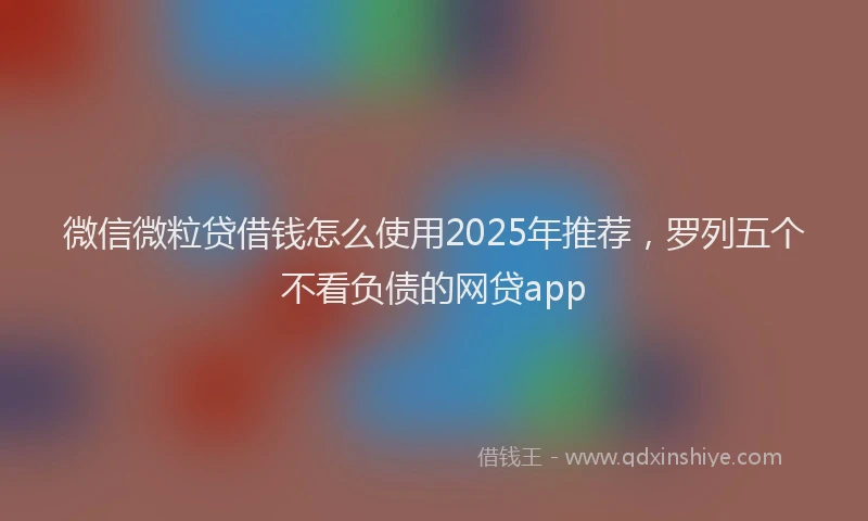 微信微粒贷借钱怎么使用2025年推荐，罗列五个不看负债的网贷app