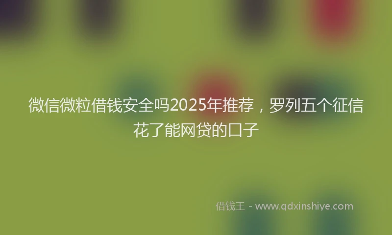 微信微粒借钱安全吗2025年推荐，罗列五个征信花了能网贷的口子