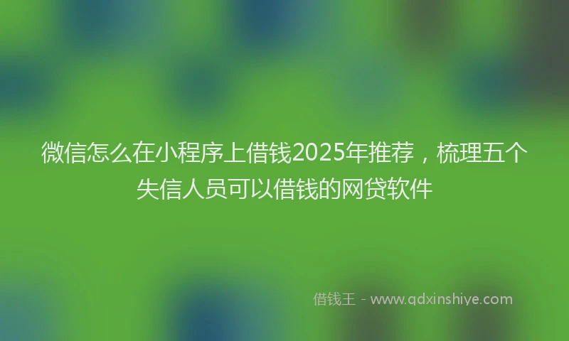 微信怎么在小程序上借钱2025年推荐，梳理五个失信人员可以借钱的网贷软件