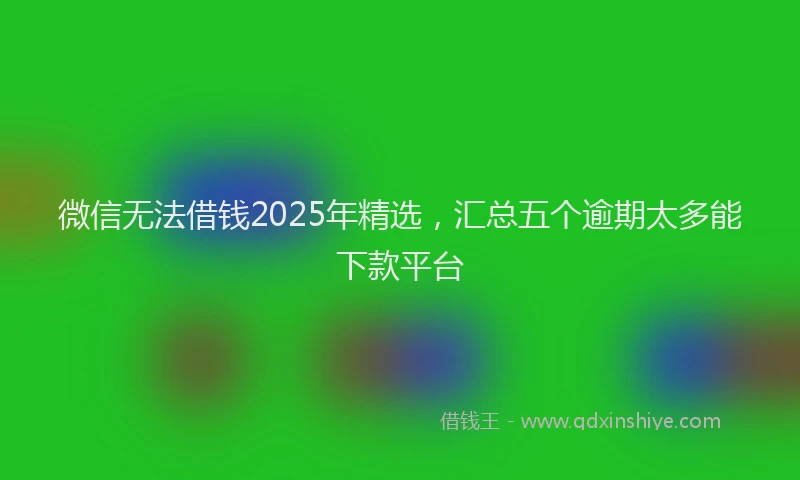 微信无法借钱2025年精选，汇总五个逾期太多能下款平台