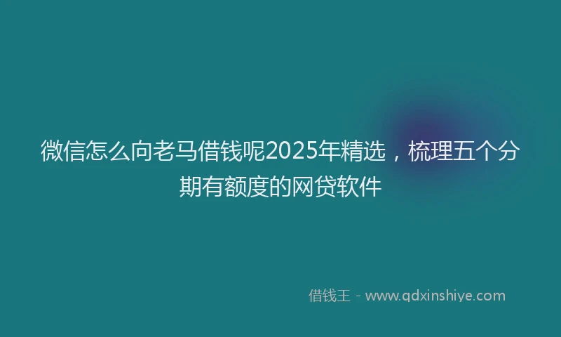 微信怎么向老马借钱呢2025年精选，梳理五个分期有额度的网贷软件