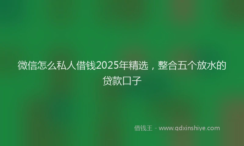 微信怎么私人借钱2025年精选，整合五个放水的贷款口子