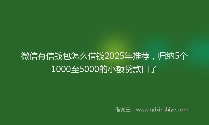 微信有信钱包怎么借钱2025年推荐，归纳5个1000至5000的小额贷款口子
