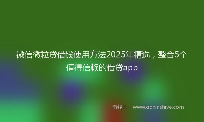 微信微粒贷借钱使用方法2025年精选，整合5个值得信赖的借贷app