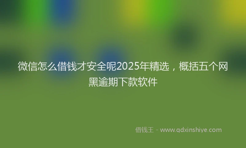 微信怎么借钱才安全呢2025年精选，概括五个网黑逾期下款软件