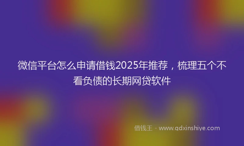 微信平台怎么申请借钱2025年推荐，梳理五个不看负债的长期网贷软件