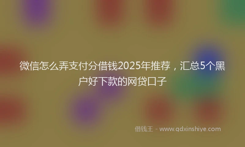 微信怎么弄支付分借钱2025年推荐，汇总5个黑户好下款的网贷口子