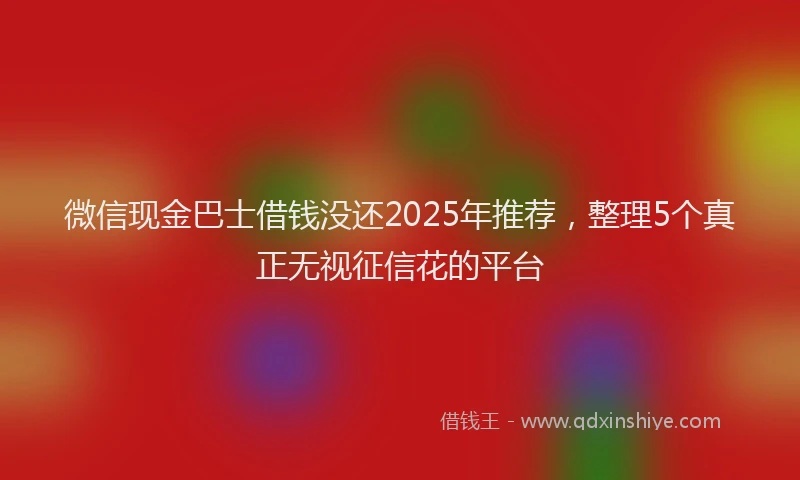 微信现金巴士借钱没还2025年推荐，整理5个真正无视征信花的平台