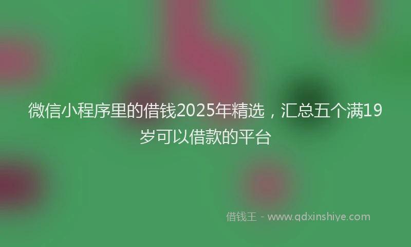 微信小程序里的借钱2025年精选，汇总五个满19岁可以借款的平台