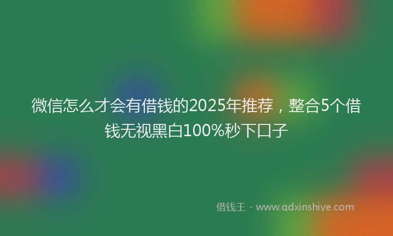 微信怎么才会有借钱的2025年推荐，整合5个借钱无视黑白100%秒下口子