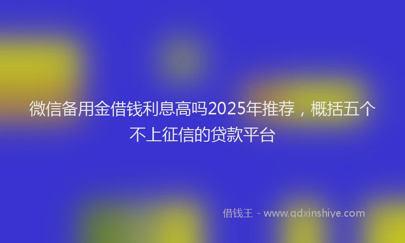 微信备用金借钱利息高吗2025年推荐，概括五个不上征信的贷款平台