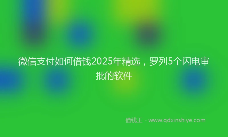 微信支付如何借钱2025年精选，罗列5个闪电审批的软件