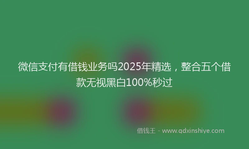 微信支付有借钱业务吗2025年精选，整合五个借款无视黑白100%秒过