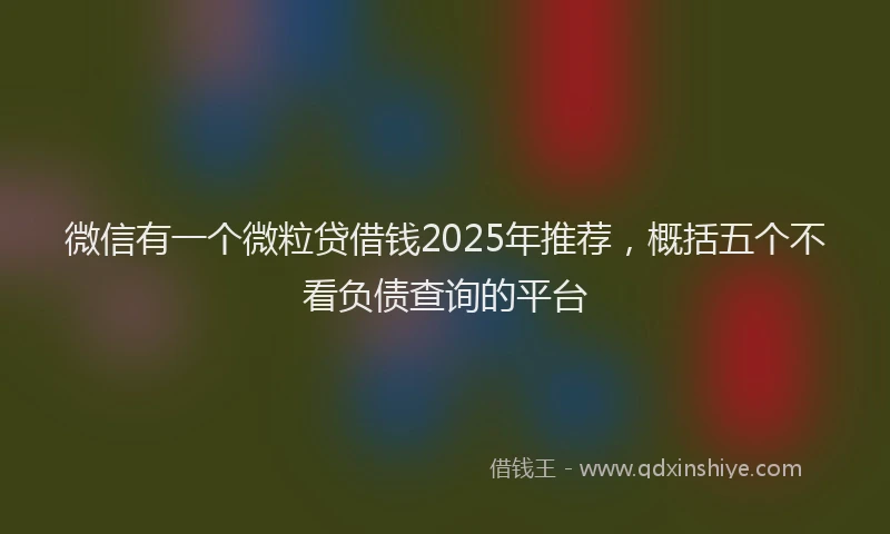 微信有一个微粒贷借钱2025年推荐，概括五个不看负债查询的平台