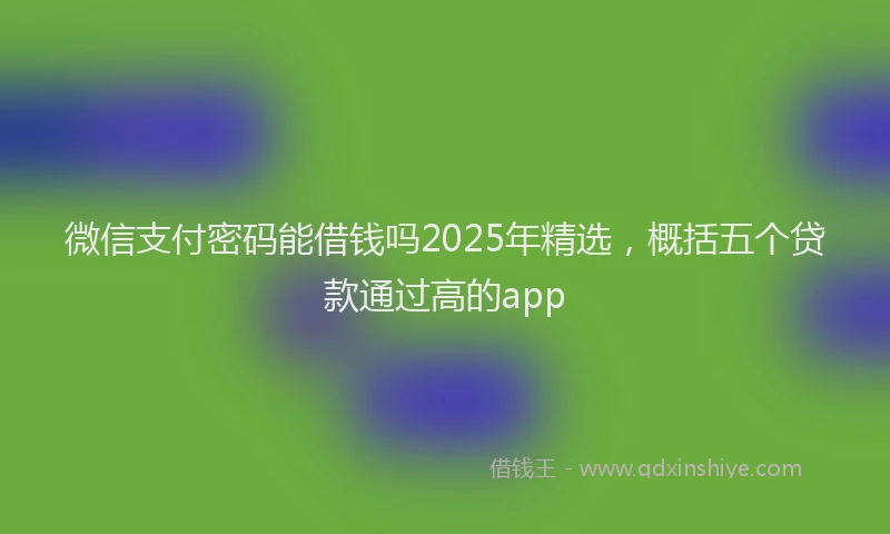 微信支付密码能借钱吗2025年精选，概括五个贷款通过高的app