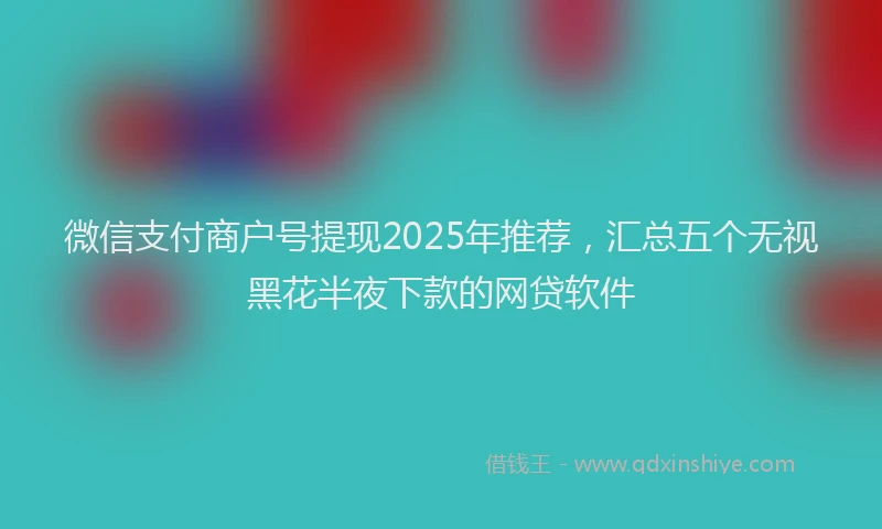 微信支付商户号提现2025年推荐，汇总五个无视黑花半夜下款的网贷软件