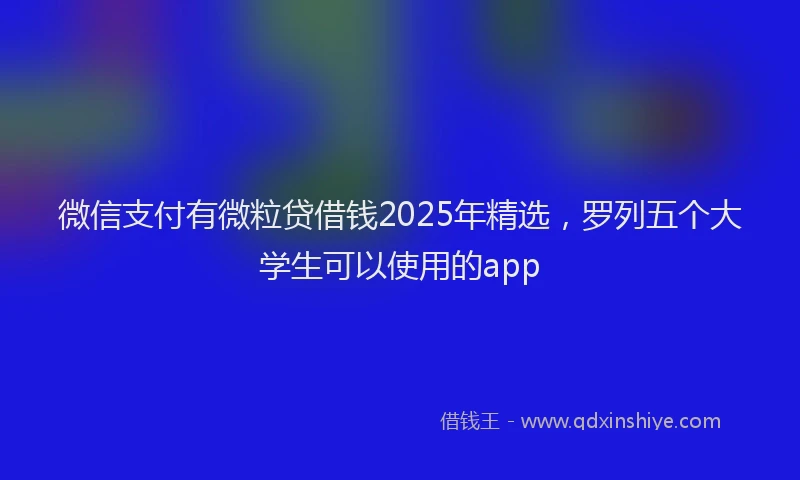 微信支付有微粒贷借钱2025年精选，罗列五个大学生可以使用的app