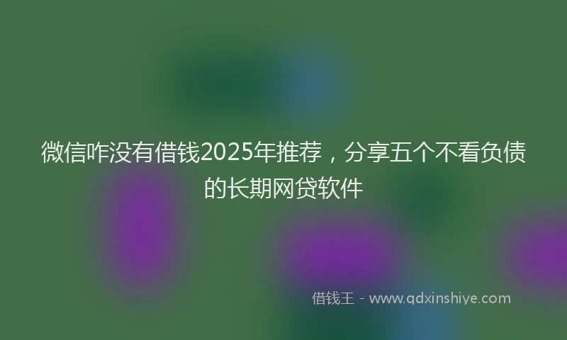 微信咋没有借钱2025年推荐，分享五个不看负债的长期网贷软件