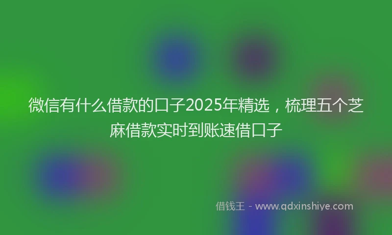 微信有什么借款的口子2025年精选，梳理五个芝麻借款实时到账速借口子