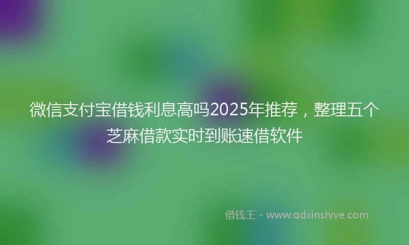 微信支付宝借钱利息高吗2025年推荐，整理五个芝麻借款实时到账速借软件