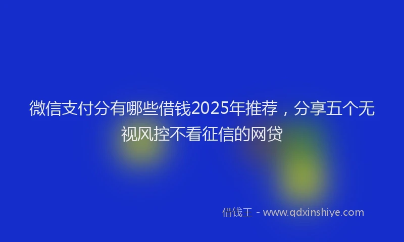 微信支付分有哪些借钱2025年推荐，分享五个无视风控不看征信的网贷