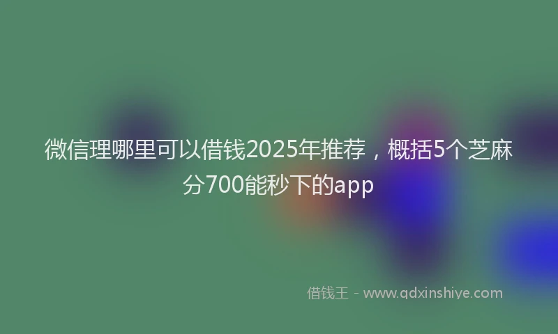 微信理哪里可以借钱2025年推荐，概括5个芝麻分700能秒下的app