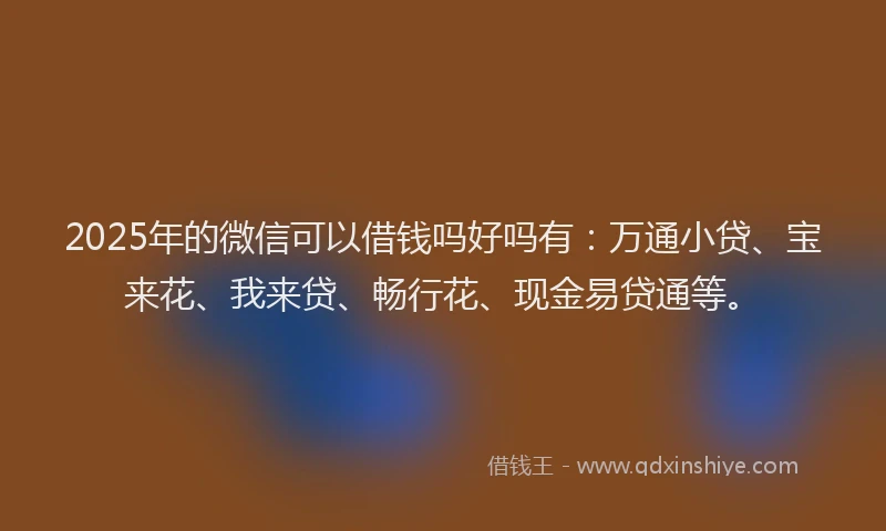 2025年的微信可以借钱吗好吗有：万通小贷、宝来花、我来贷、畅行花、现金易贷通等。
