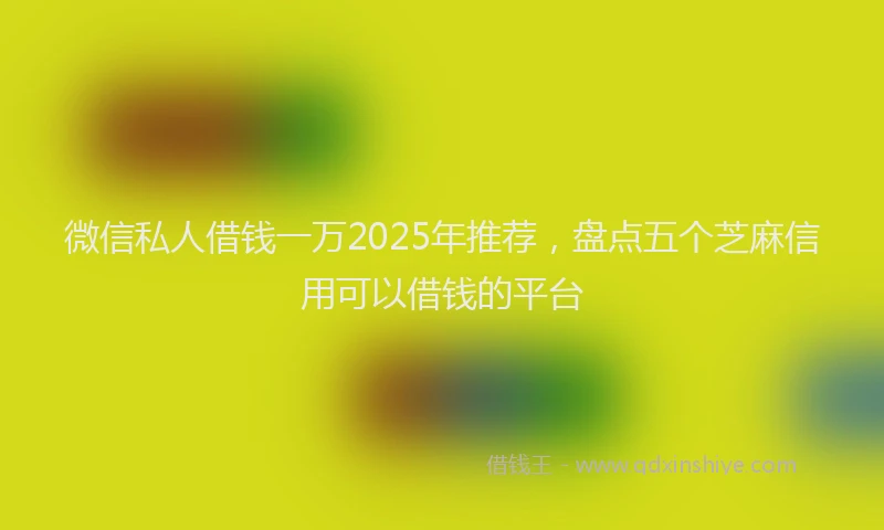 微信私人借钱一万2025年推荐，盘点五个芝麻信用可以借钱的平台