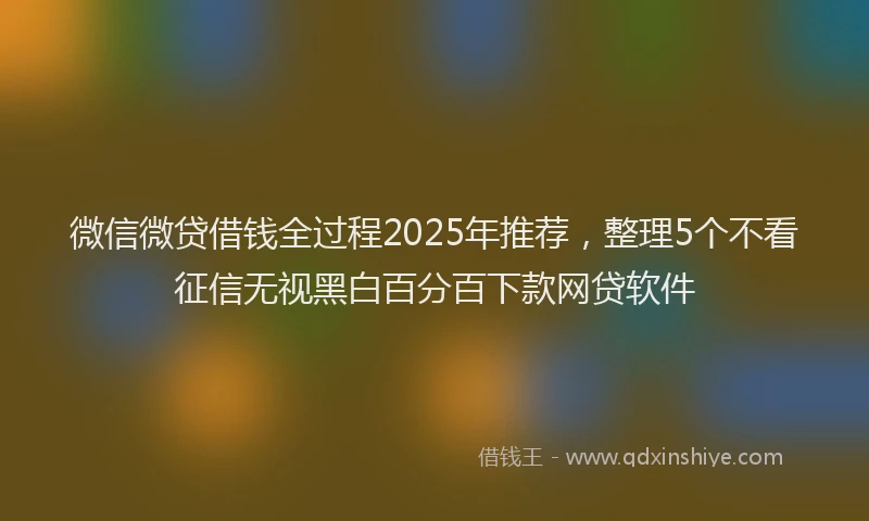 微信微贷借钱全过程2025年推荐，整理5个不看征信无视黑白百分百下款网贷软件