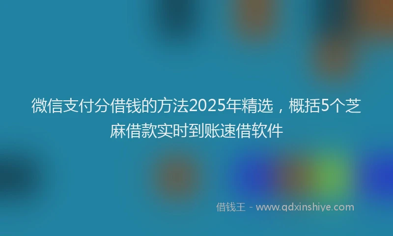 微信支付分借钱的方法2025年精选，概括5个芝麻借款实时到账速借软件