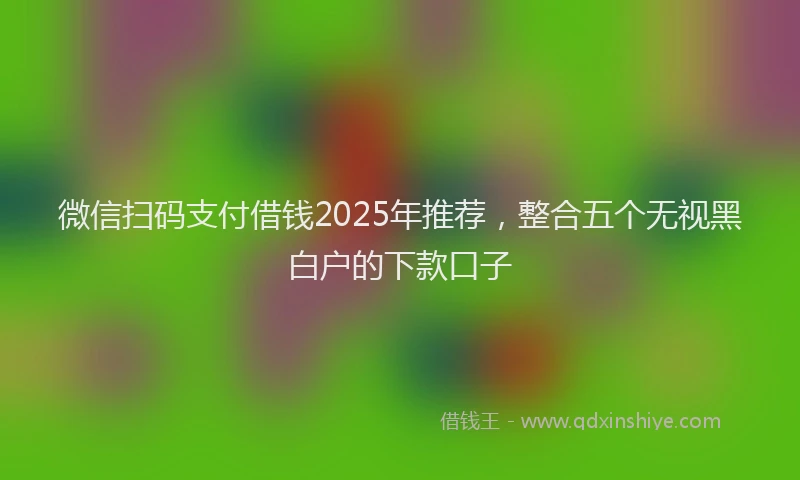 微信扫码支付借钱2025年推荐，整合五个无视黑白户的下款口子