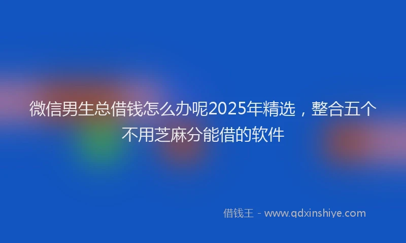 微信男生总借钱怎么办呢2025年精选，整合五个不用芝麻分能借的软件