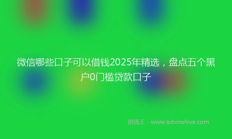 微信哪些口子可以借钱2025年精选，盘点五个黑户0门槛贷款口子