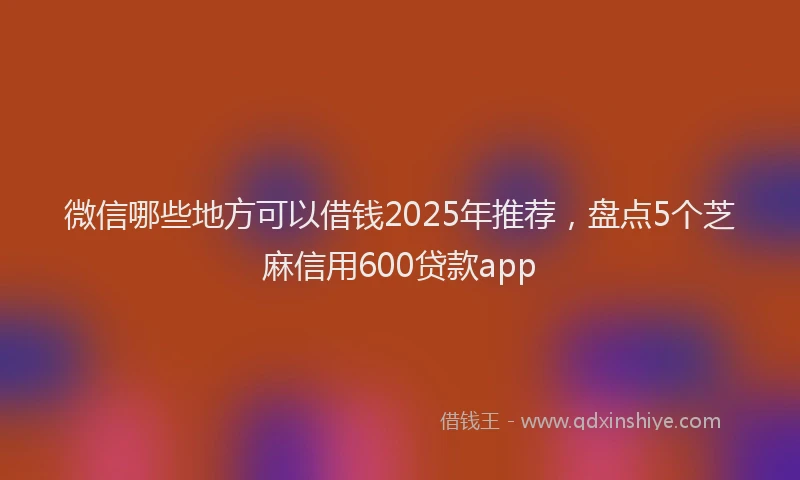 微信哪些地方可以借钱2025年推荐，盘点5个芝麻信用600贷款app