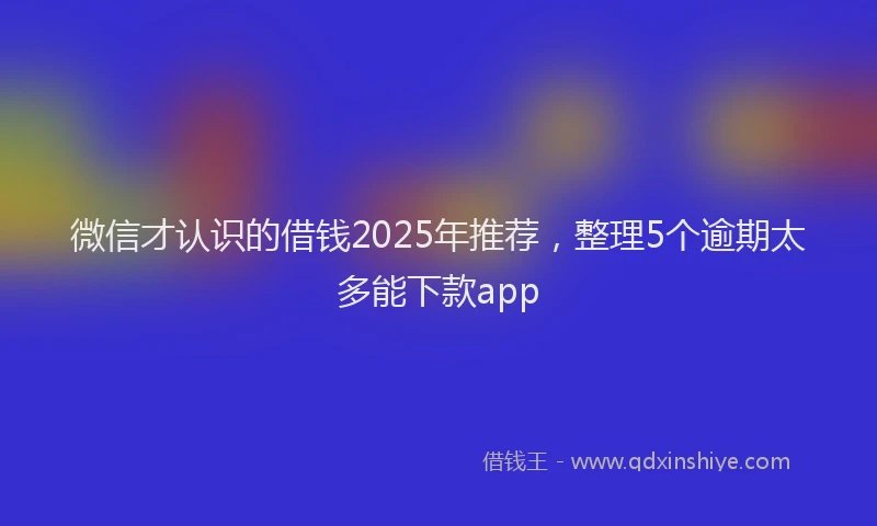 微信才认识的借钱2025年推荐，整理5个逾期太多能下款app