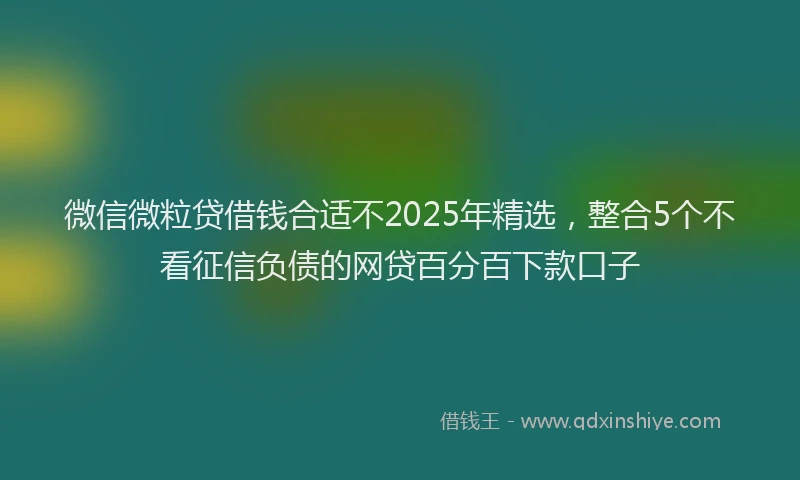微信微粒贷借钱合适不2025年精选，整合5个不看征信负债的网贷百分百下款口子