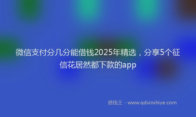 微信支付分几分能借钱2025年精选，分享5个征信花居然都下款的app
