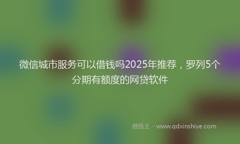 微信城市服务可以借钱吗2025年推荐，罗列5个分期有额度的网贷软件