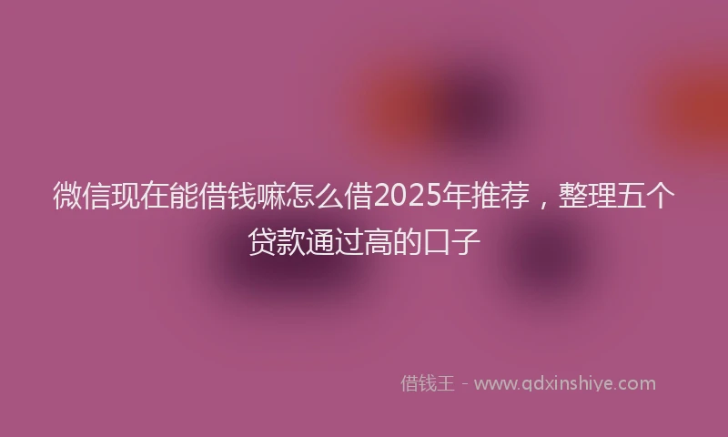 微信现在能借钱嘛怎么借2025年推荐，整理五个贷款通过高的口子