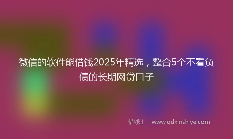 微信的软件能借钱2025年精选，整合5个不看负债的长期网贷口子