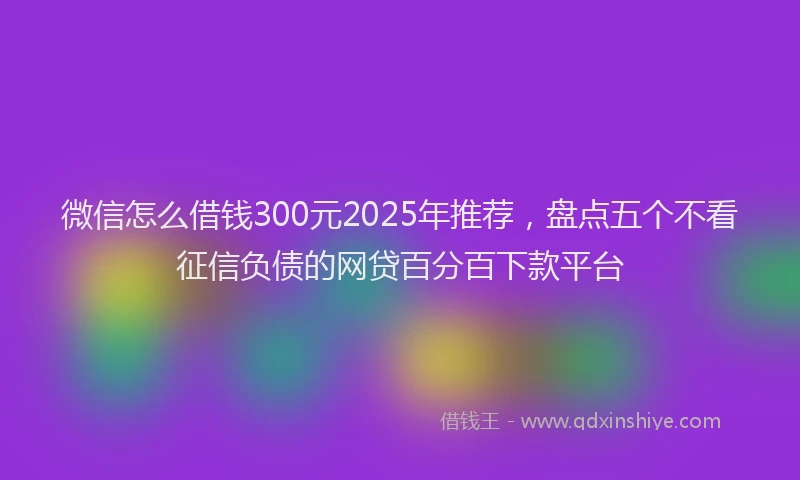 微信怎么借钱300元2025年推荐，盘点五个不看征信负债的网贷百分百下款平台