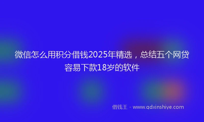 微信怎么用积分借钱2025年精选，总结五个网贷容易下款18岁的软件