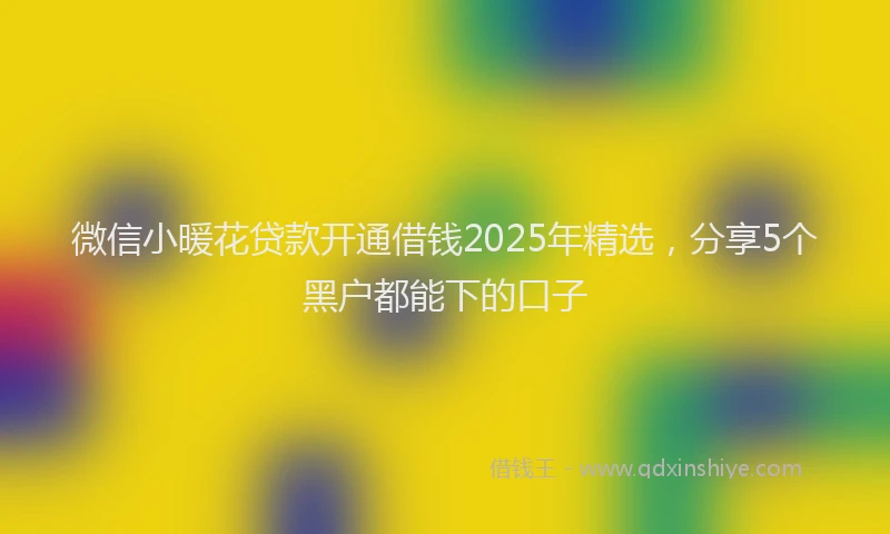 微信小暖花贷款开通借钱2025年精选，分享5个黑户都能下的口子