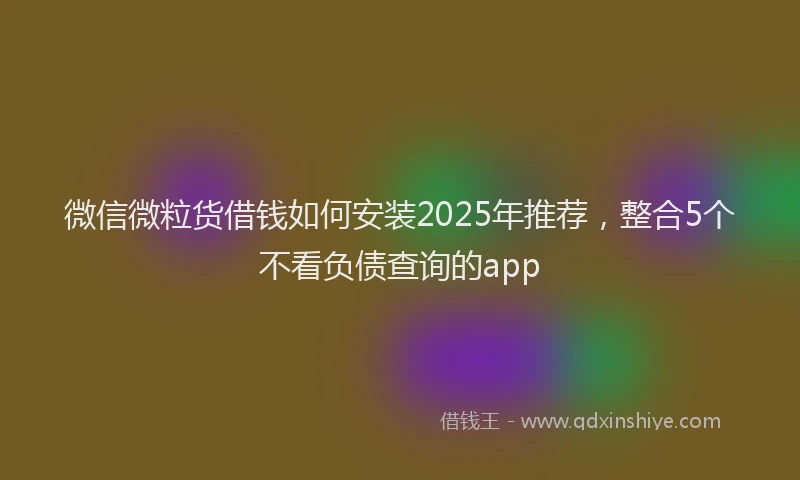 微信微粒货借钱如何安装2025年推荐，整合5个不看负债查询的app