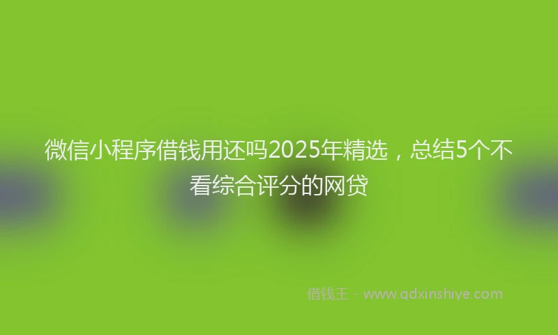 微信小程序借钱用还吗2025年精选，总结5个不看综合评分的网贷
