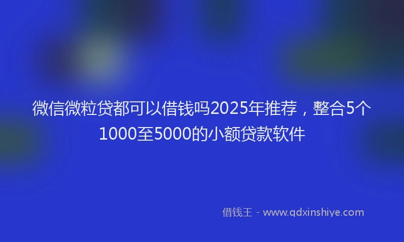 微信微粒贷都可以借钱吗2025年推荐，整合5个1000至5000的小额贷款软件
