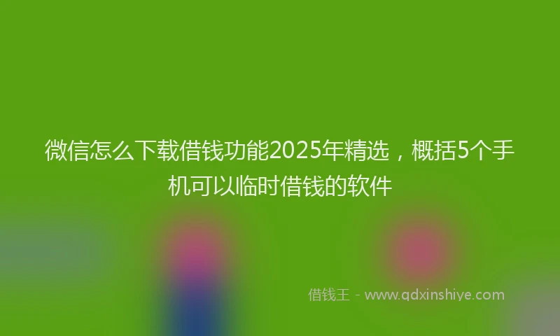 微信怎么下载借钱功能2025年精选，概括5个手机可以临时借钱的软件
